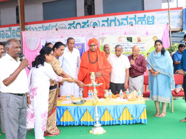 Free Ayurvedic health check-up camp organized at Naguvanahalli village as part of Swamiji's birthday celebrations